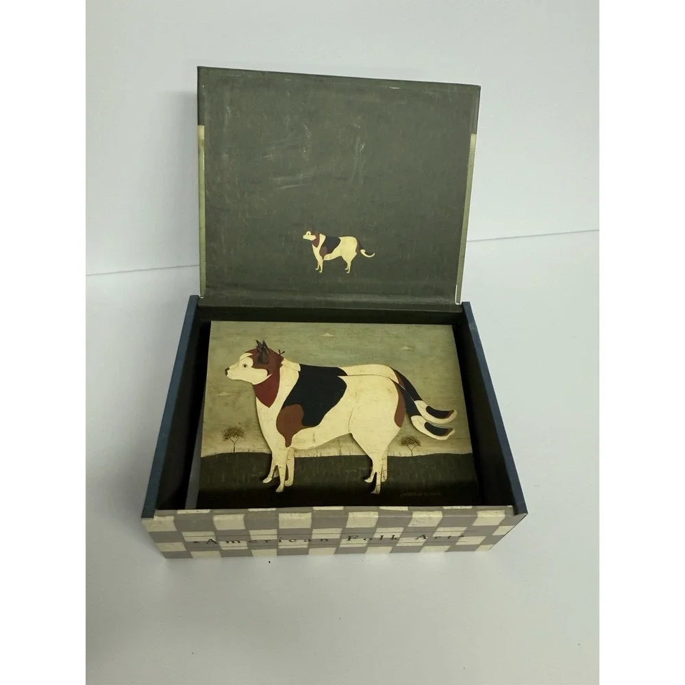 Box Of 9 Note Cards featuring a folk art Bandit Warren‎ Kimble